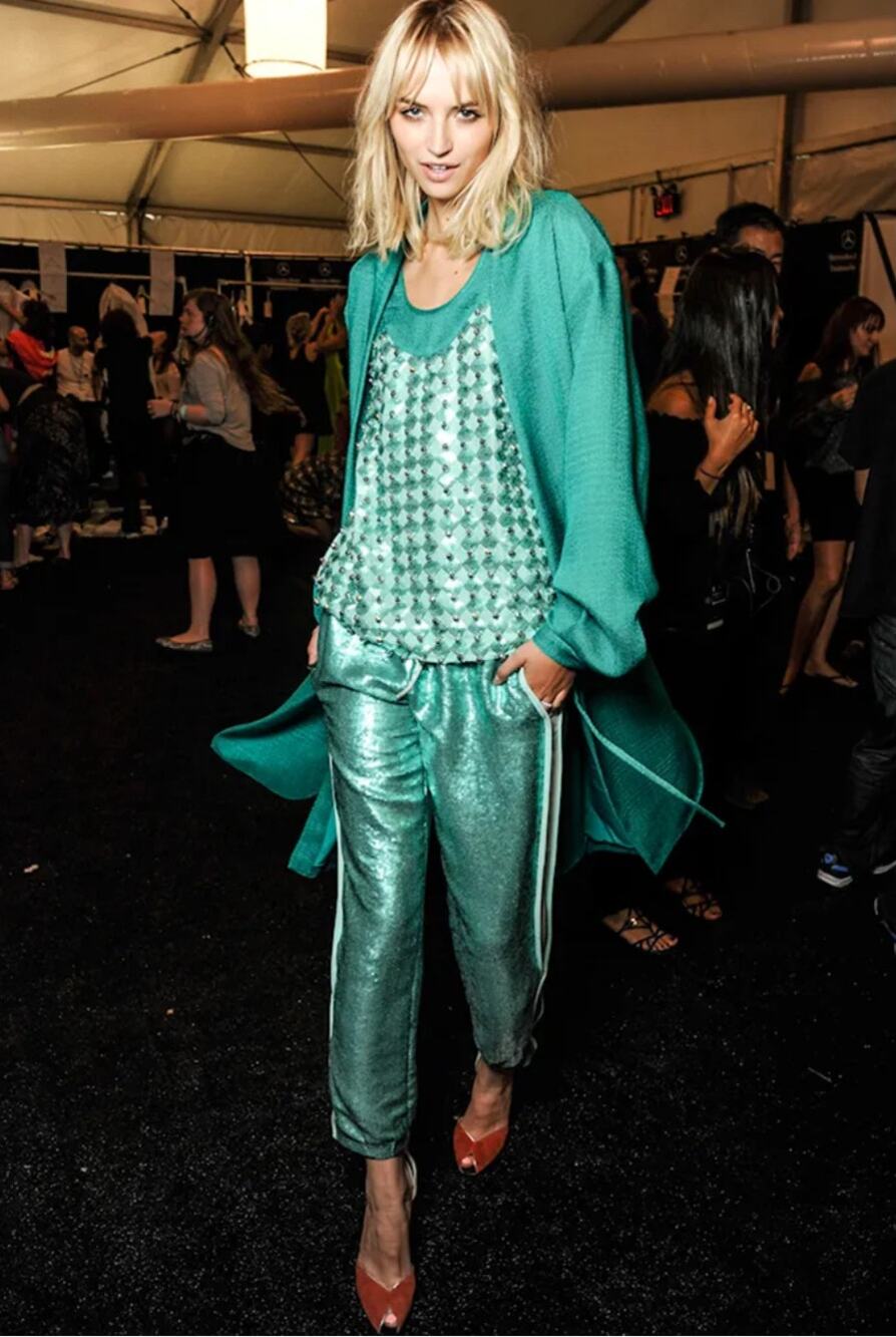 Diane Von Furtenberg Kamaris All Over Embellish Sequins Track Pants 4 Glam Fairy